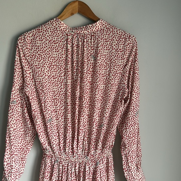 ZADIG & VOLTAIRE Rinka Heart-print Dress In Red Silk Small - Picture 10 of 14